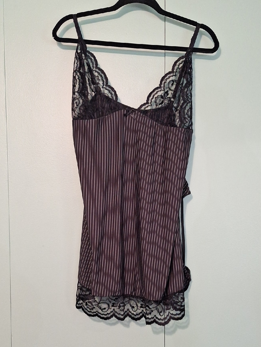 Nwt Dreamgirl Lingerie Gown And Panty Set Size 3x Black And White Stripe Lace